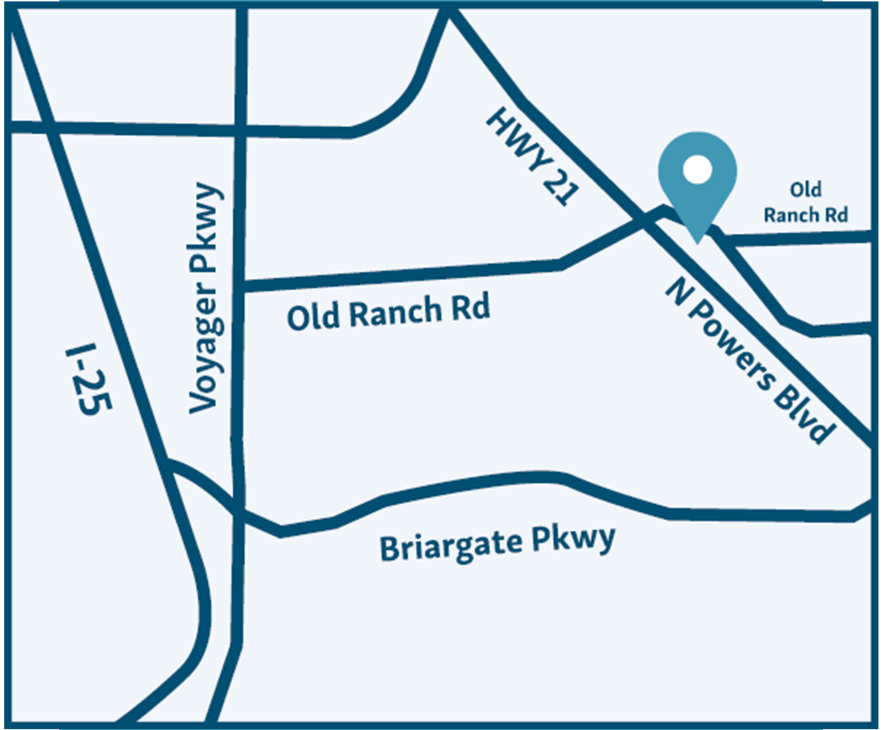 Mapa de reubicación de Colorado Springs