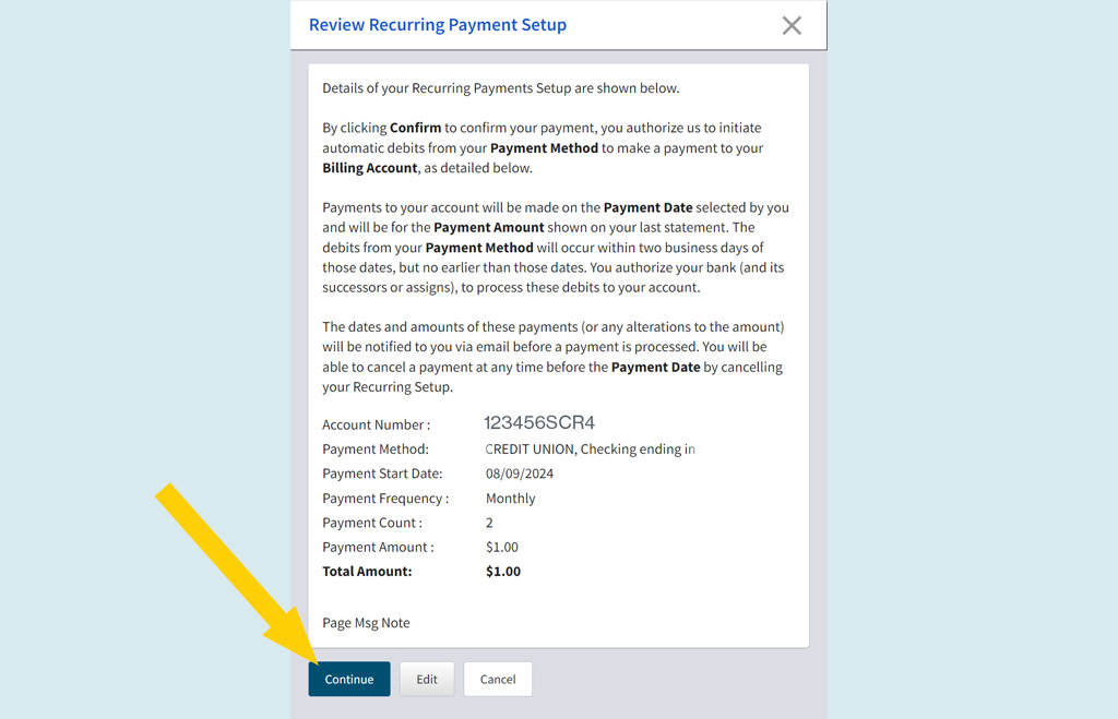 Paso 9: configuración de pago recurrente